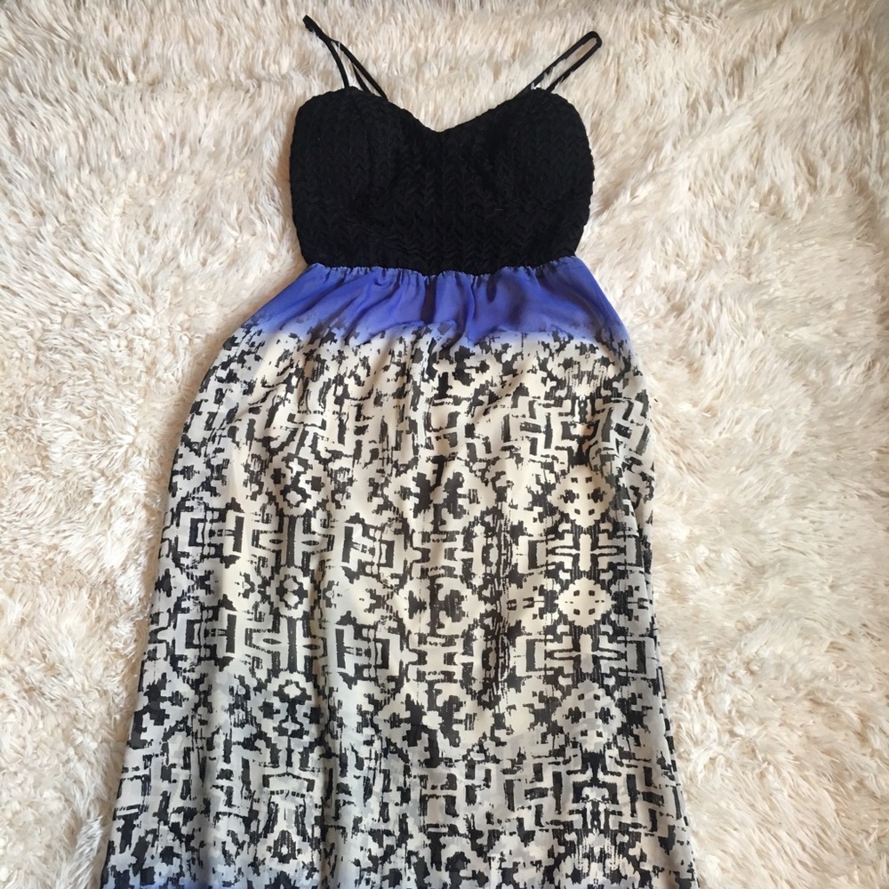 Printed Spaghetti Strap Maxi Dress